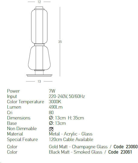 Zambelis Lights Διακοσμητικό Φωτιστικό LED Θερμό Λευκό 3000K 13εκ.