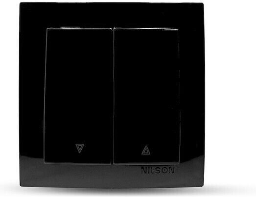 Geyer Nilson Recessed Wall Switch Rolling Shutters Two-Way with Frame Black