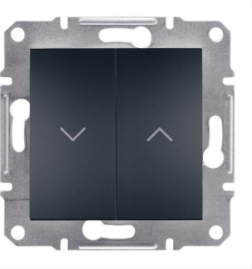 Schneider Electric Asfora Recessed Wall Switch Rolling Shutters Two-Way without Frame Anthracite