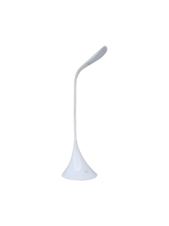 Platinet LED Φωτιστικό Γραφείου με Εύκαμπτο Βραχίονα σε Λευκό Χρώμα
