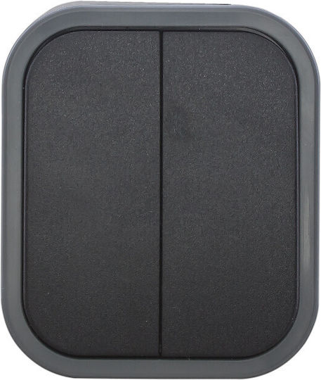Abex Waterproof Wall Switch Lighting Two-Way with Frame Black