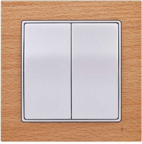 Mutlusan Elitra Plus Recessed Wall Switch Lighting Two-Way with Frame Brown