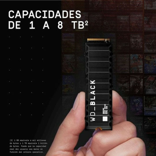 Western Digital Black SN850X With Heatsink SSD 8TB M.2 Type With PCI Express 4.0 Connection And Heatsink WDS800T2XHE