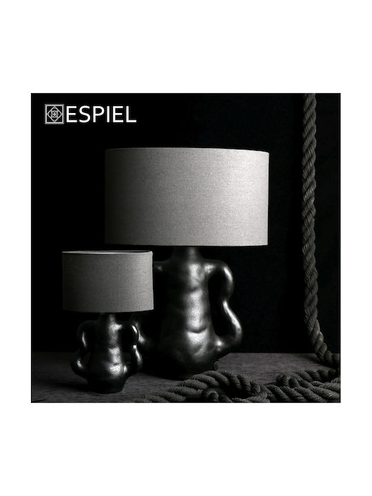 Espiel Ceramic Table Lamp for Socket E14 with Black Shade and Base