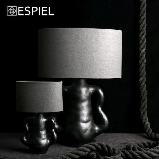 Espiel Ceramic Table Lamp for Socket E14 with Black Shade and Base