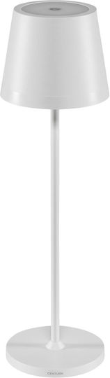 Century Tischlampe LED mit Weiß Schirm und Basis