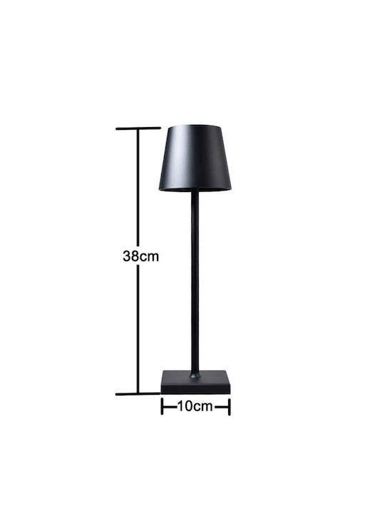 Lucas Metal Table Lamp LED with Black Shade and Base