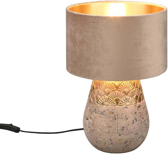 Trio Lighting Kiran Κεραμικό Πορτατίφ για Ντουί E27 με Γκρι Καπέλο και Βάση