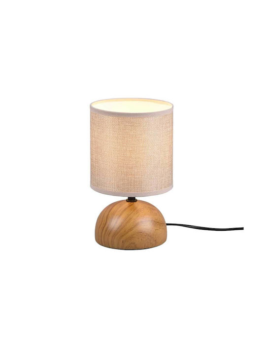 Trio Lighting Luci Ceramic Table Lamp for Socket E14 with Beige Shade and Brown Base