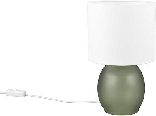 Trio Lighting Glass Vintage Table Lamp for Socket E14 with Green Shade and Base