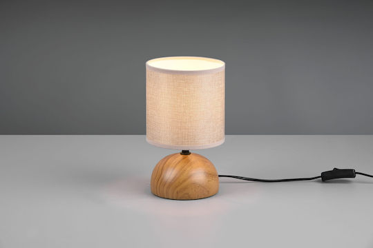 Trio Lighting Luci Κεραμικό Πορτατίφ για Ντουί E14 με Μπεζ Καπέλο και Καφέ Βάση