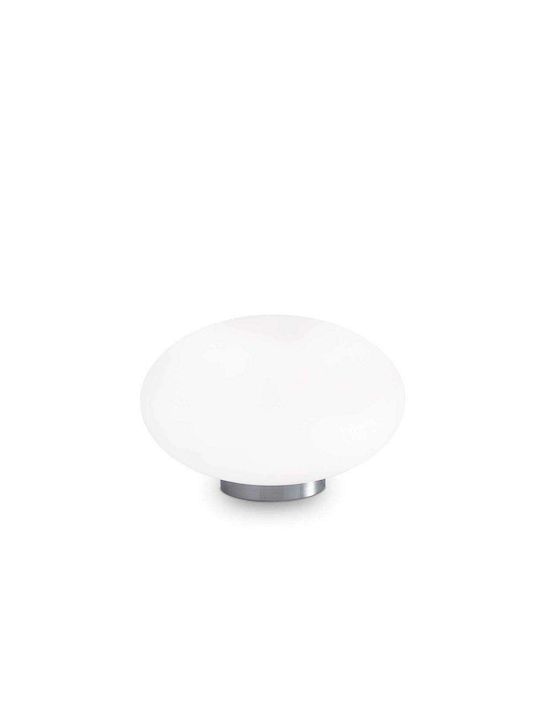 Ideal Lux Glass Table Lamp for Socket G9 with White Shade and Silver Base
