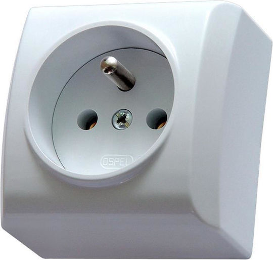 Ospel Bis Single Walled Power Socket White