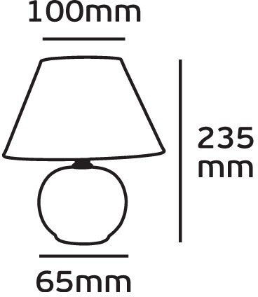 VK Lighting Κεραμικό Πορτατίφ για Ντουί E14 με Μαύρο Καπέλο και Βάση