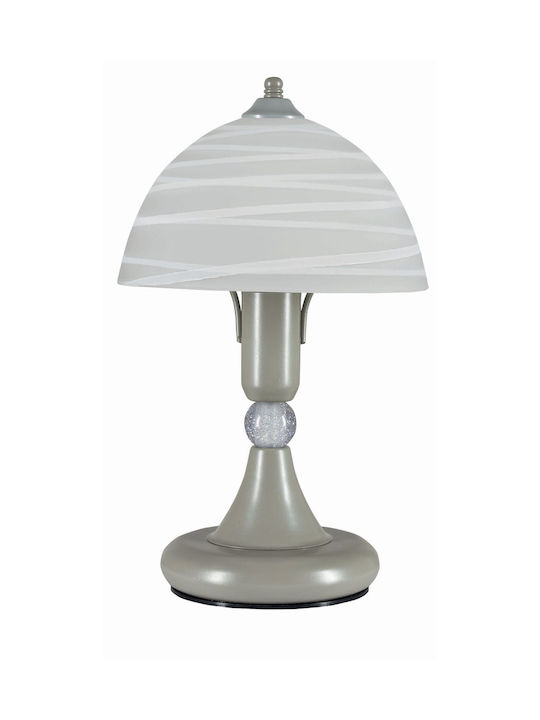 ArkoLight Μεταλλικό Vintage Πορτατίφ για Ντουί E14 με Λευκό Καπέλο και Ασημί Βάση