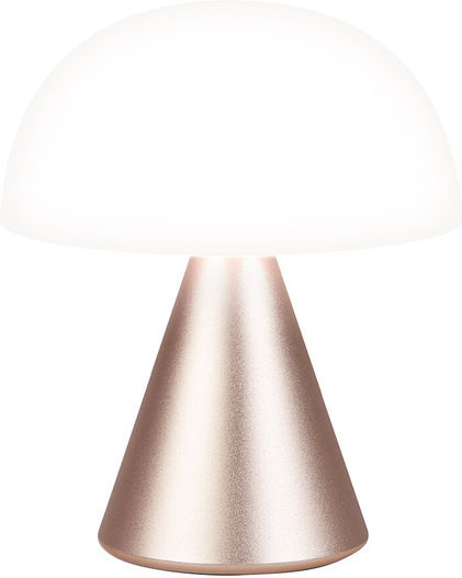 Lexon Metal Table Lamp LED with White Shade and Copper Base