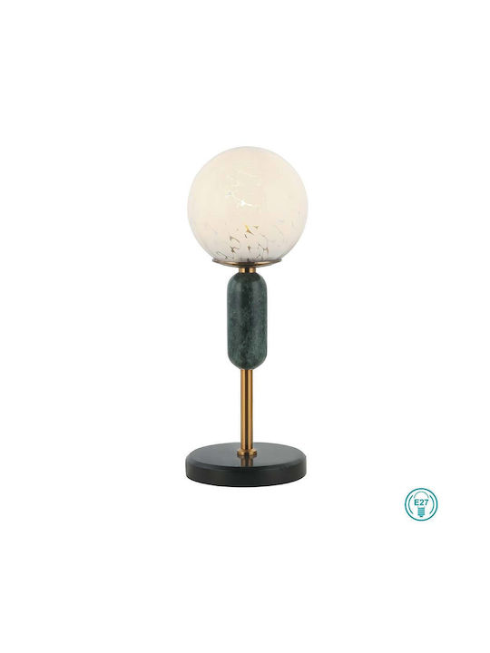 Viokef Polly Glass Table Lamp for Socket E27 LED with Green Base