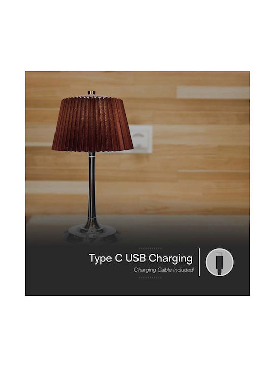 V-TAC Metal Table Lamp LED with Silver Shade and Base