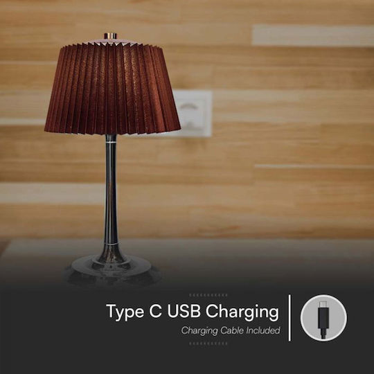 V-TAC Metal Table Lamp LED with Silver Shade and Base