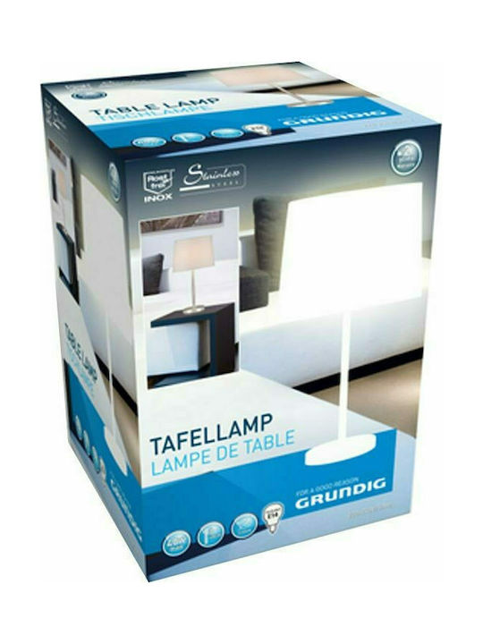 Grundig 51440 Material Textil Lampă de masă cu Abajur Roz și Bază Argintiu