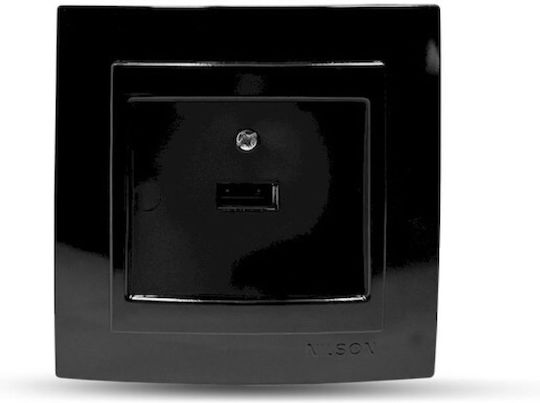 Geyer Nilson Мортис Електрически Контакт с 1 USB Порт Черен