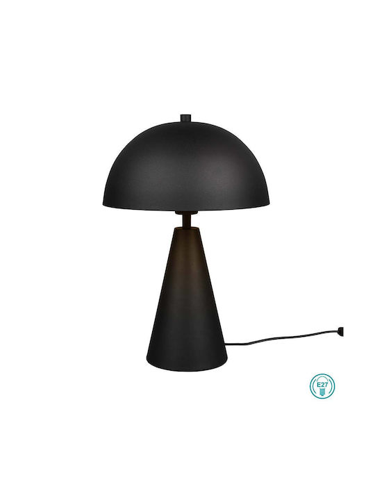 Trio Lighting Metall Tischlampe für Fassung E27 mit Schwarz Schirm und Basis