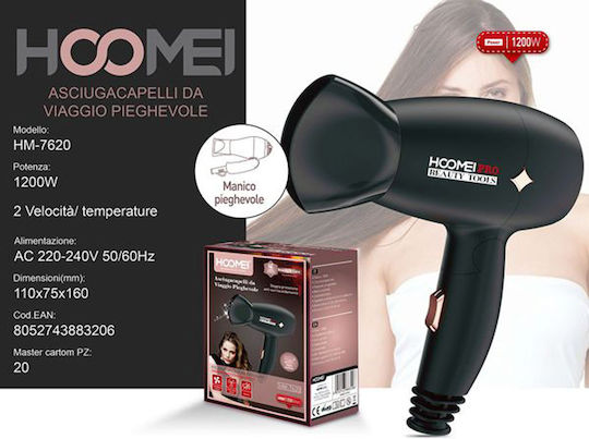 Hoomei Uscător de păr de călătorie 1200W HM-7620