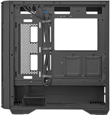 Cougar Uniface Геймърско Midi Tower Компютърна Кутия с Страничен Прозорец Черна