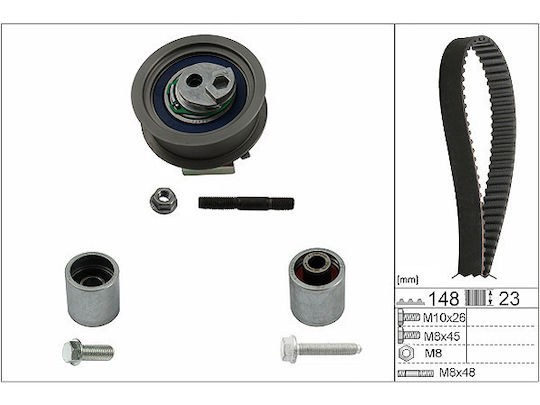 INA Set of Car Engine Belt for Citroen C6 Seat Altea / Exeo / Leon / Toledo Skoda Octavia Volkswagen Eos / Golf Plus Audi A1 / A3 / A4 / A6 530044510