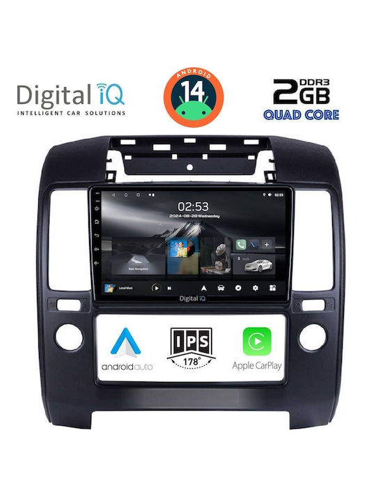 Digital IQ Car Audio System for Nissan Navara 2006-2011 with A/C (Bluetooth/USB/AUX/WiFi/GPS/Apple-Carplay/Android-Auto) with Touch Screen 9"