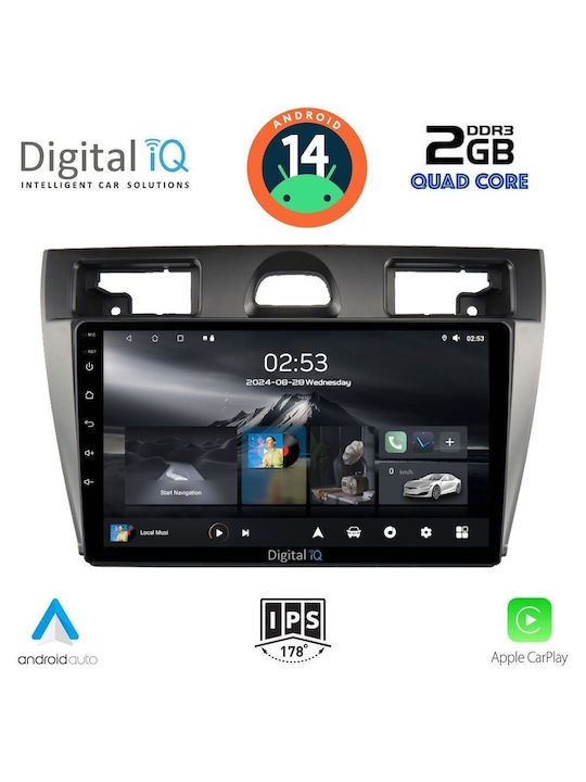 Digital IQ Car Audio System for Ford Fiesta 2005-2008 (Bluetooth/USB/AUX/WiFi/GPS/Apple-Carplay/Android-Auto) with Touch Screen 9"