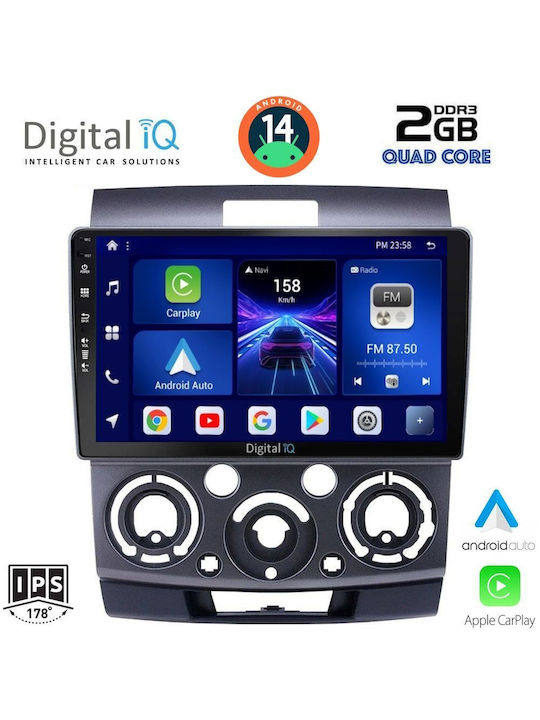 Digital IQ Car Audio System for Ford Ranger Mazda BT-50 2006-2011 (Bluetooth/USB/AUX/WiFi/GPS/Apple-Carplay/Android-Auto) with Touch Screen 9"