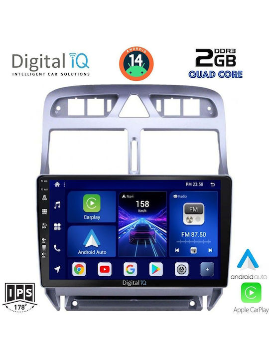 Digital IQ Car Audio System for Peugeot 307 2001-2008 (Bluetooth/USB/AUX/WiFi/GPS/Apple-Carplay/Android-Auto) with Touch Screen 9"