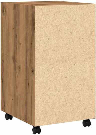 vidaXL Office Storage Cabinet Wooden with Wheels Brown 33x38x60cm