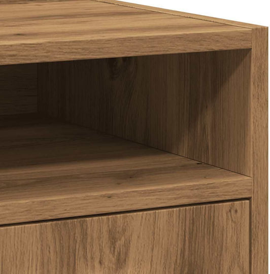vidaXL Office Storage Cabinet Wooden with Wheels Brown 33x38x60cm