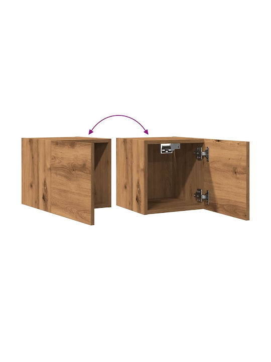 Wall Mounted Living Room Cabinet made of Particle Board Brown 30.5x30x30cm