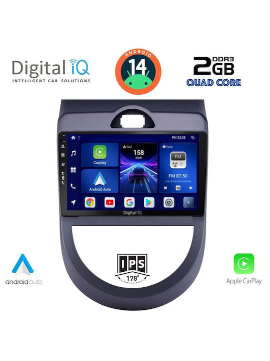 Digital IQ Car Audio System for Kia Soul 2008-2013 (Bluetooth/USB/AUX/WiFi/GPS/Apple-Carplay/Android-Auto) with Touch Screen 9"