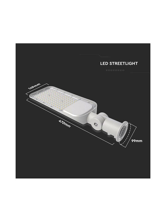 V-TAC Außenstehlampe LED Straße 100W mit Natürliches Weiß Licht IP65 Weiß