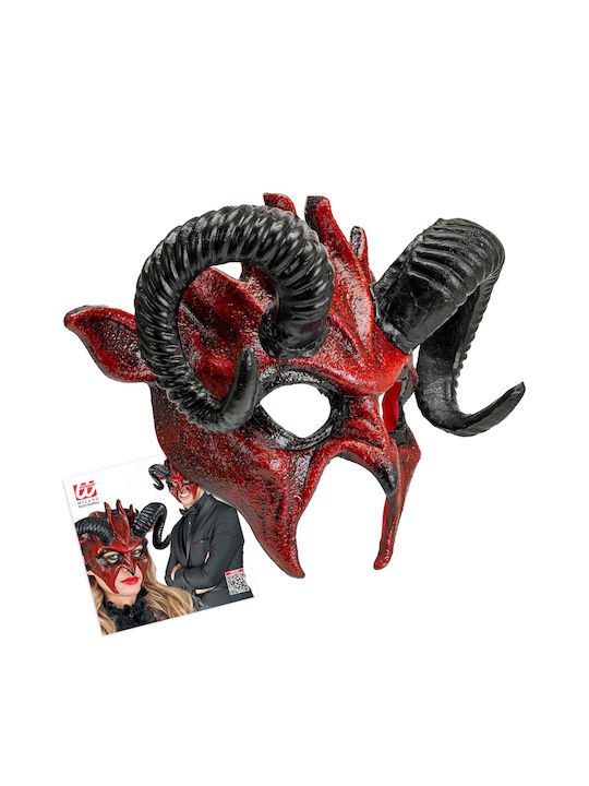 Masca Diavolului Commedia Dell'arte Roșie Deluxe