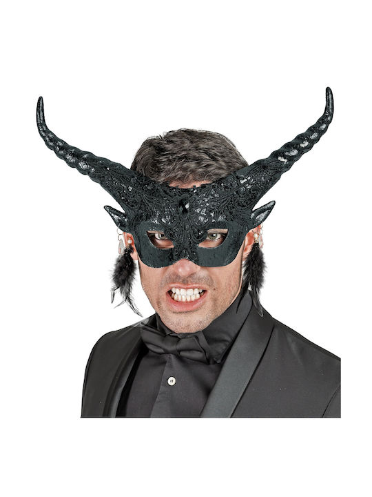 Theatermaske Teufel Schwarz Deluxe