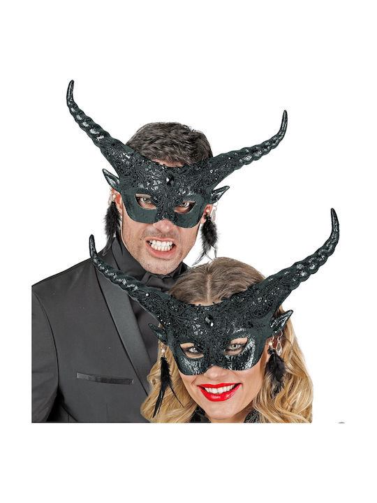 Theatermaske Teufel Schwarz Deluxe
