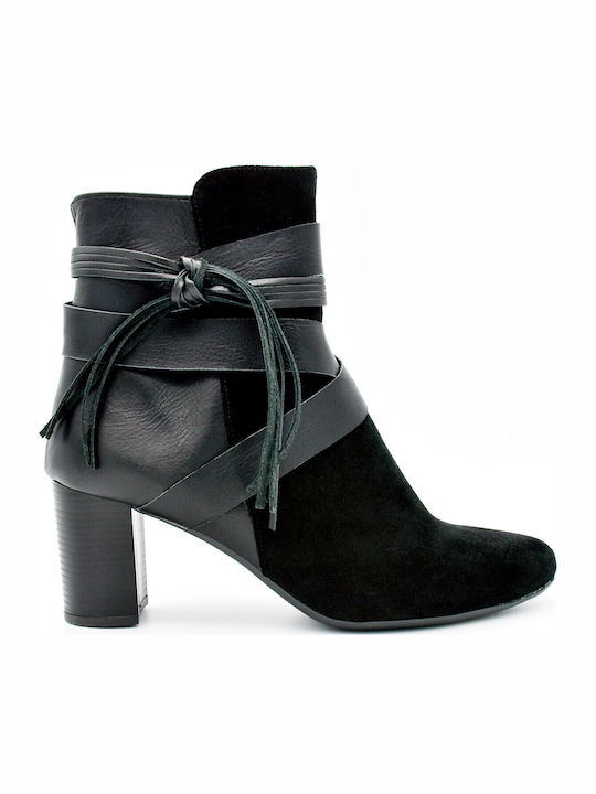 Suede Γυναικεία Μποτάκια Μαύρα
