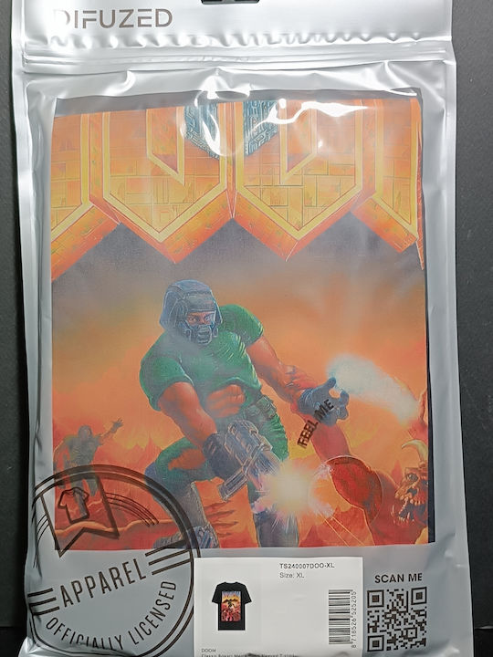Difuzed Id Software Klassisches Doom Videospiel Boxart T-Shirt Größe XL Versiegelt Difuzed Id Software Klassisches Doom Videospiel Boxart T-Shirt Größe XL Versiegelt