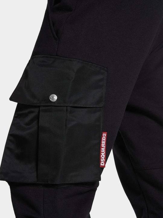 Cargo Sweatpants with Elastic Black