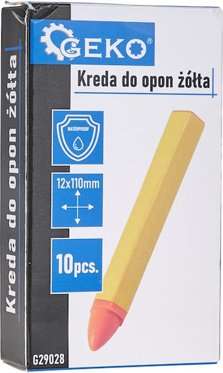 Waterproof Chalk Set Marking Tires Yellow 12 X 110 Mm 10 Pieces Geko G29028