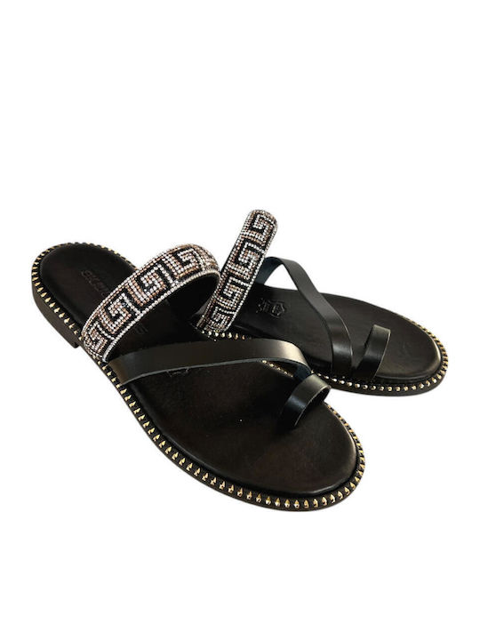 Sandale Casual Damă Din Piele Negru