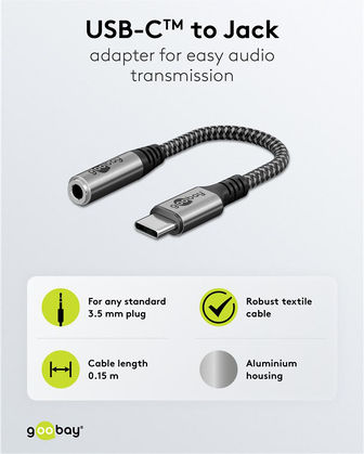 Goobay Μετατροπέας USB-C / 3.5mm male σε 3.5mm female Γκρι 1τμχ 74056
