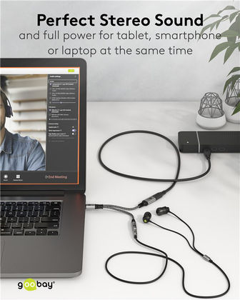 Goobay Μετατροπέας USB-C / 3.5mm male σε 3.5mm / USB-C female Γκρι 1τμχ 74524