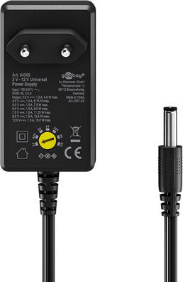 Goobay Universelles Netzadapter Einstellbare Spannung 5 2.4A mit Leistung 12W mit Steckerset (74436)