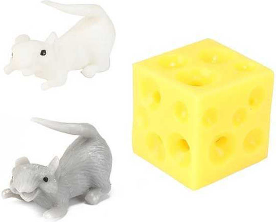 Играчка за облекчаване на стреса Сирене 2 еластични мишки 5 см Toi-toys Tt35098a Initial